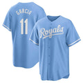 Kansas City Royals #11 Maikel Garcia Player Light Blue CONTON Home Game Stitched Jerseys
