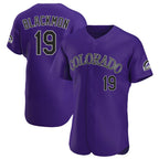 Colorado Rockies #19 Charlie Blackmon Player Purple CONTON Limited Elite Home Stitched Jerseys