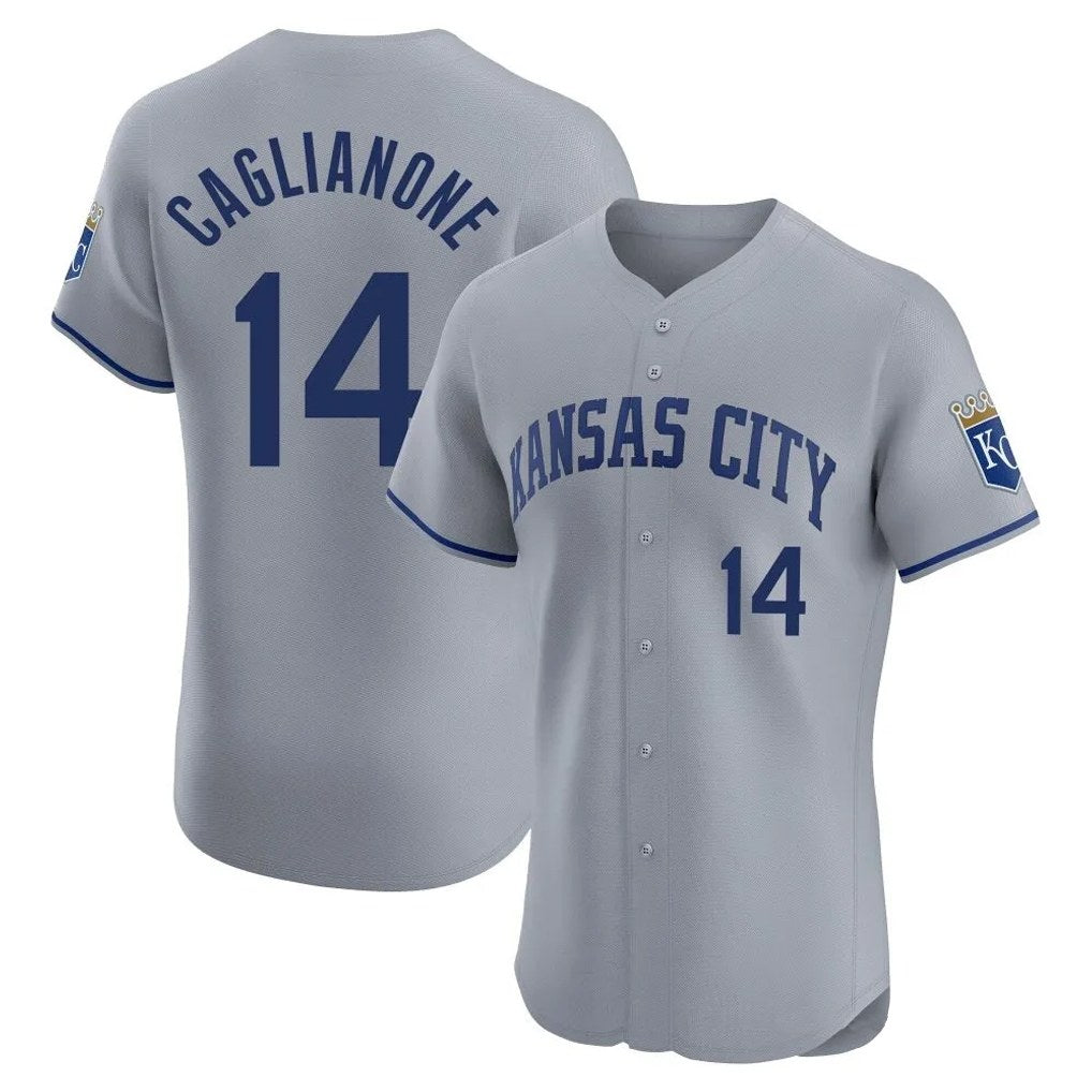 Kansas City Royals #14 Jac Caglianone Player Gray CONTON Limited Elite Home Stitched Jerseys