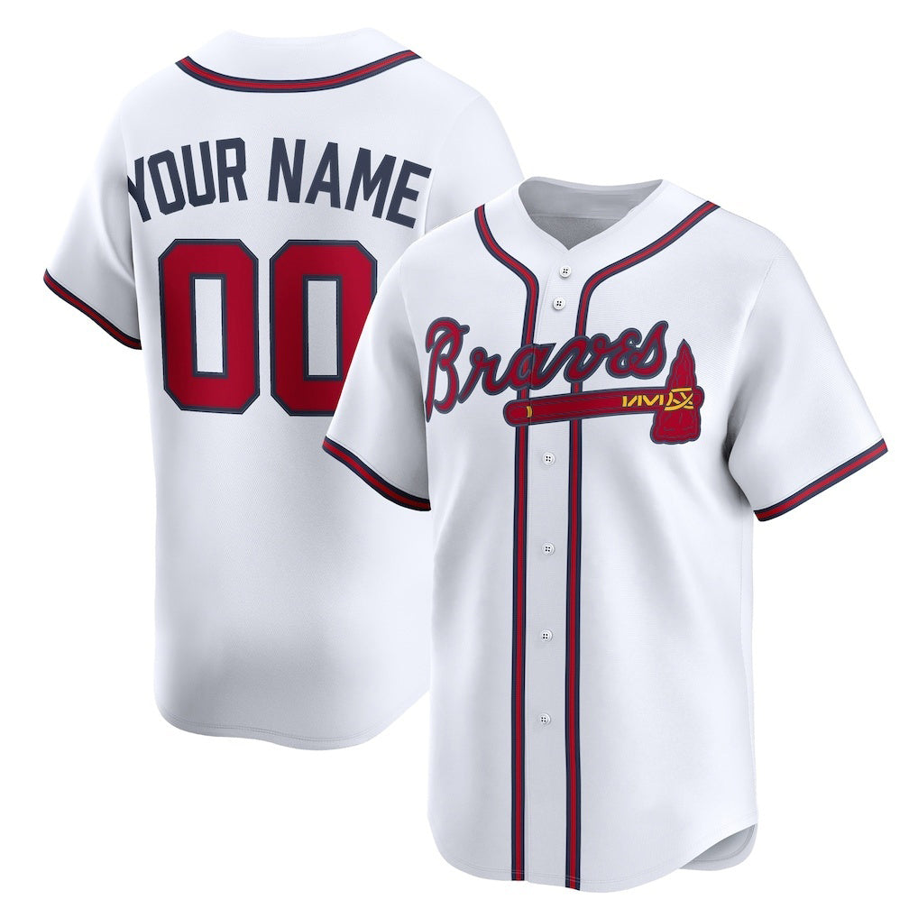 Custom Atlanta Braves White CONTON Home Limited Jersey
