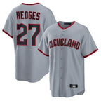 Cleveland Guardians #27 Austin Hedges Player Gray CONTON Home Game Stitched Jerseys