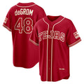 Texas Rangers #48 Jacob deGrom Red CONTON 2026 City Connect Stadium Jersey