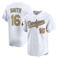 Los Angeles Dodgers #16 Will Smith White CONTON 2025 Gold Collection Limited Stitched Jersey
