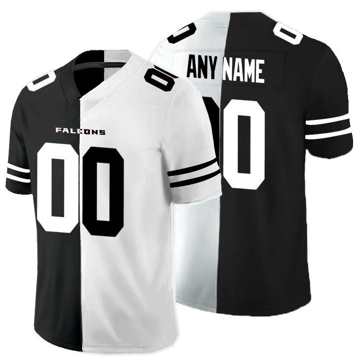 Custom A.Falcons Black And White CONTON Split Vapor Untouchable Limited Jersey