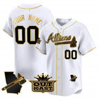 Custom Atlanta Braves Atliens Vapor Premier Limited Jersey V2 ¨C White Gold CONTON