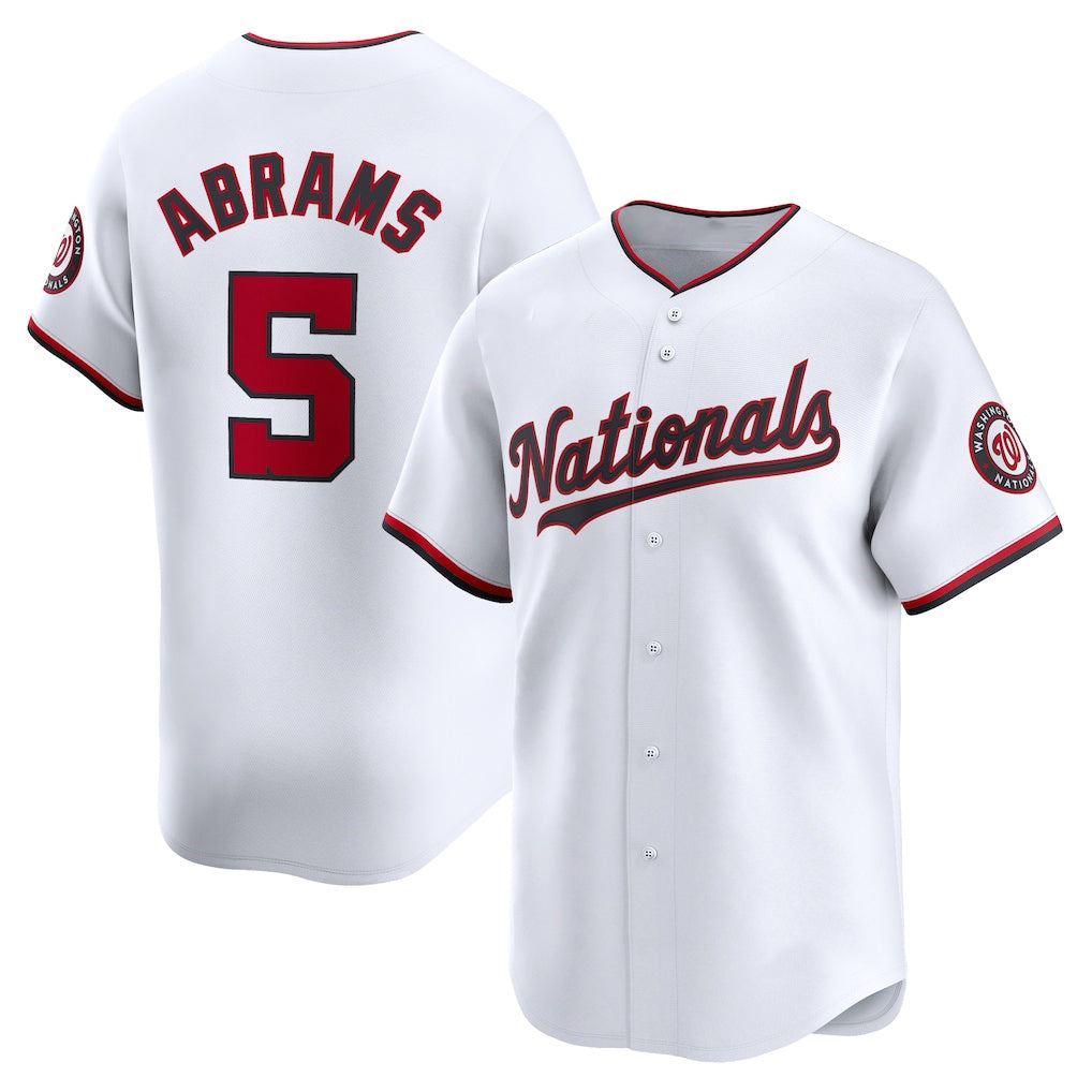 Washington Nationals #5 CJ Abrams White CONTON Home Limited Player Jersey