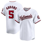 Washington Nationals #5 CJ Abrams White CONTON Home Limited Player Jersey