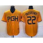 Pittsburgh Pirates #22 Andrew McCutchen Gold CONTON 2023 City Connect Stitched Jersey