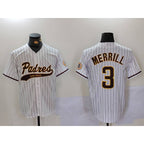 San Diego Padres #3 Jackson Merrill White CONTON 2023 Cool Base Stitched Jersey 2