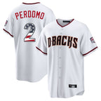Arizona Diamondbacks #2 Geraldo Perdomo Player White CONTON USA 250 Fourth of July Home Game Stitched Jerseys