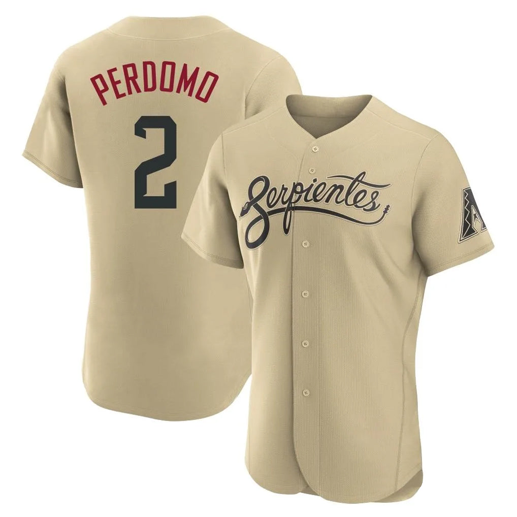 Arizona Diamondbacks #2 Geraldo Perdomo Player Tan CONTON City Connect Limited Home Game Stitched Jerseys