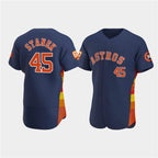 Houston Astros #45 Ryne Stanek Navy CONTON 60th Anniversary Flex Base Stitched Jersey