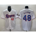 Texas Rangers #48 Jacob deGrom Number White CONTON 2024 Gold Collection Limited Cool Base Jerseys