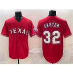 Texas Rangers #32 Evan Carter Red CONTON Cool Base Stitched Jersey