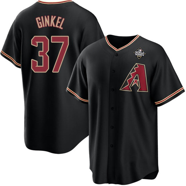 Arizona Diamondbacks #37 Kevin Ginkel Black CONTON 2023 World Series Cool Base Stitched Jersey