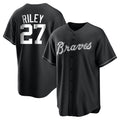 Atlanta Braves #27 Austin Riley Player Black CONTON Home Game Stitched Jerseys
