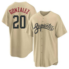 Arizona Diamondbacks #20 Luis Gonzalez Player Tan CONTON City Connect Home Game Stitched Jerseys