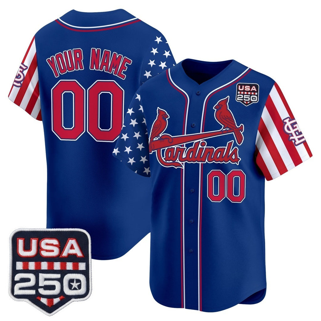 Custom St. Louis Cardinals America 250 Edition Vapor Premier Limited Royal CONTON Stitched Jerseys