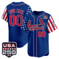 Custom St. Louis Cardinals America 250 Edition Vapor Premier Limited Royal CONTON Stitched Jerseys