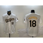 Los Angeles Dodgers #18 Yoshinobu Yamamoto White Gold CONTON Home Limited Stitched Jersey 2