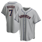 Houston Astros #7 Craig Biggio Player Gray CONTON Home Game Stitched Jerseys