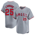 Los Angeles Angels #25 Travis d'Arnaud Player Gray CONTON Home Limited Stitched Jerseys