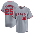 Los Angeles Angels #25 Travis d'Arnaud Player Gray CONTON Home Limited Stitched Jerseys