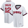 Los Angeles Angels #12 Jorge Soler Player White CONTON T-shirt Home Game Stitched Jerseys