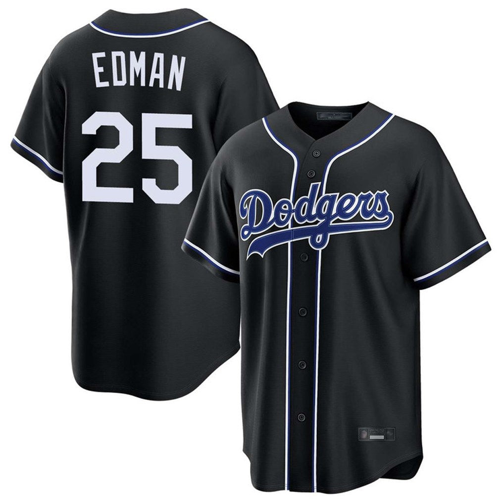 Los Angeles Dodgers #25 Tommy Edman Player Black CONTON Carbon Limited Home Stitched Jerseys