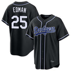 Los Angeles Dodgers #25 Tommy Edman Player Black CONTON Carbon Limited Home Stitched Jerseys