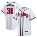 Atlanta Braves #31 Greg Maddux Player White CONTON Home Game Stitched Jerseys