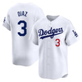 Los Angeles Dodgers #3 Edwin D¨ªaz Player White CONTON Limited Home Stitched Jerseys