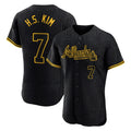 Atlanta Braves #7 Ha-Seong Kim Player Black CONTON Snake Skin City Limited Elite Home Game Stitched Jerseys
