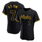 Atlanta Braves #7 Ha-Seong Kim Player Black CONTON Snake Skin City Limited Elite Home Game Stitched Jerseys