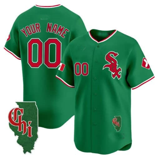 Custom Chicago White Sox Mexico Vapor Premier Limited Jersey ¨C Illinois Patch ¨C Green CONTON