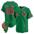 Custom Chicago White Sox Mexico Vapor Premier Limited Jersey ¨C Illinois Patch ¨C Green CONTON