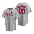 Custom St. Louis Cardinals Gray CONTON Stitched Cool Base Road Jersey