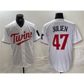 Minnesota Twins #47 Edouard Julien White CONTON Cool Base Stitched Jerseys