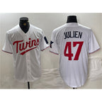 Minnesota Twins #47 Edouard Julien White CONTON Cool Base Stitched Jerseys
