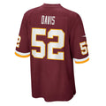 W.Football Team #52 Jamin Davis Burgundy CONTON Game Jersey