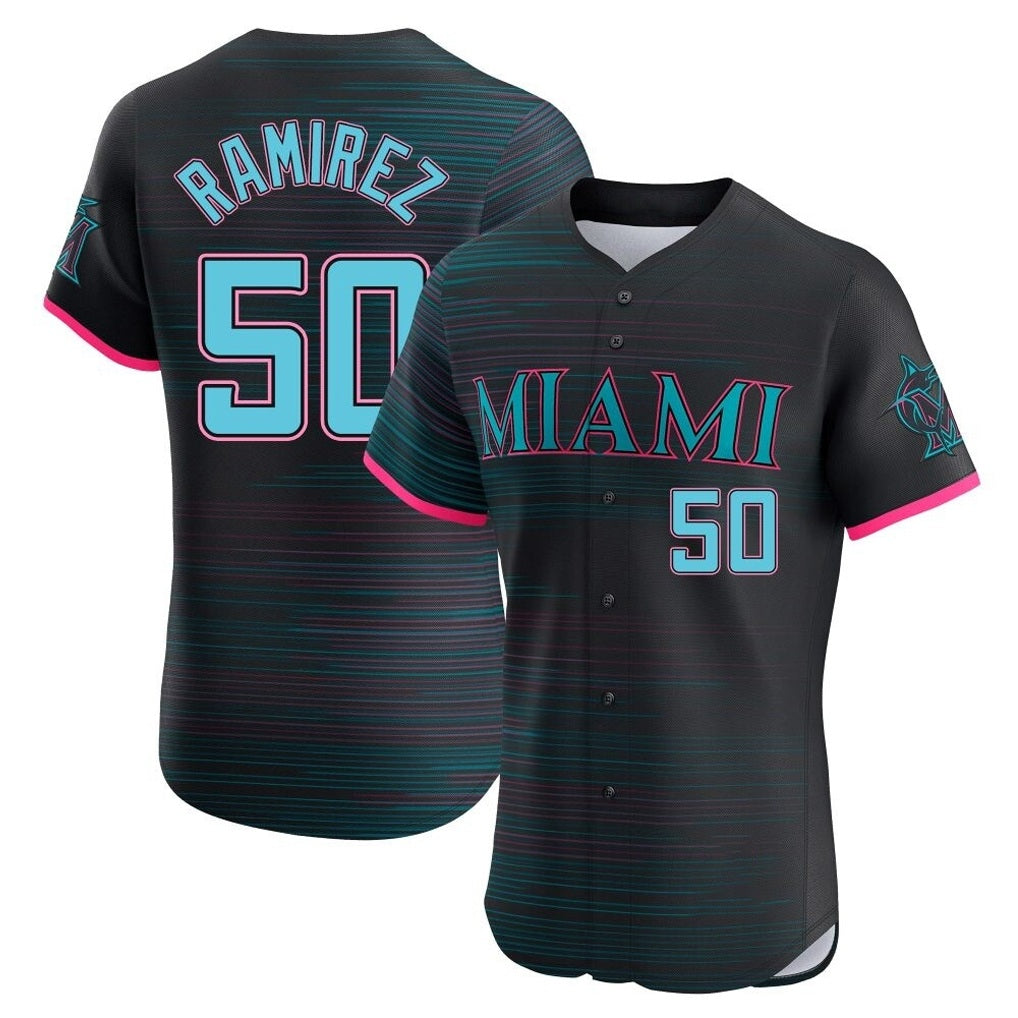 Miami Marlins #50 Agustin Ramirez Player Black CONTON City Connect Home Limited Elite Stitched Jerseys