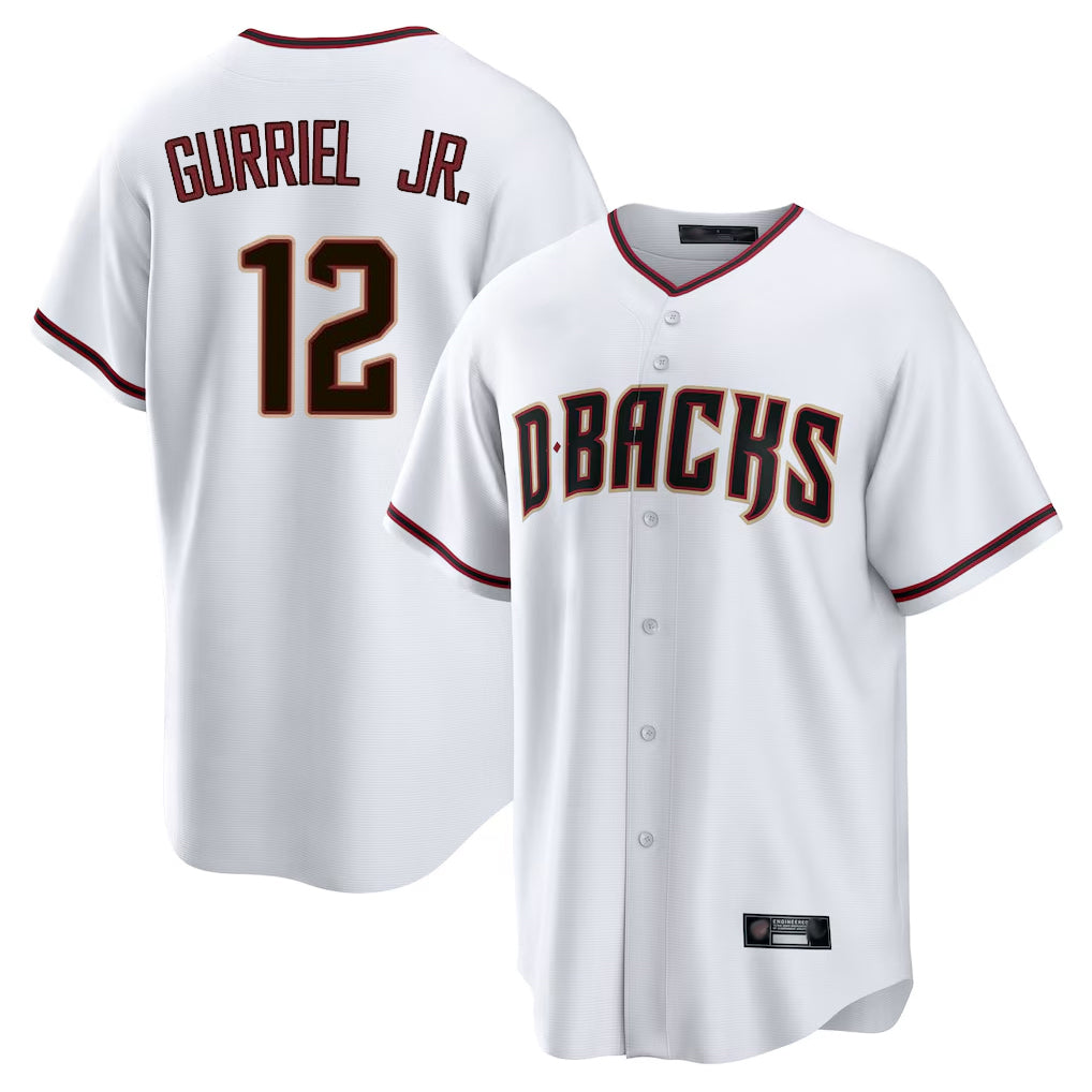Arizona Diamondbacks #12 Lourdes Gurriel Jr Player White CONTON Home Game Stitched Jerseys