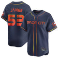 Houston Astros #53 Cristian Javier Player Navy CONTON City Connect Home Limited Stitched Jerseys