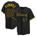 Miami Marlins #50 Agustin Ramirez Player Black CONTON Snake Skin City Home Game Stitched Jerseys