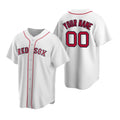 Custom Boston Red Sox White CONTON Stitched Cool Base Home Jersey