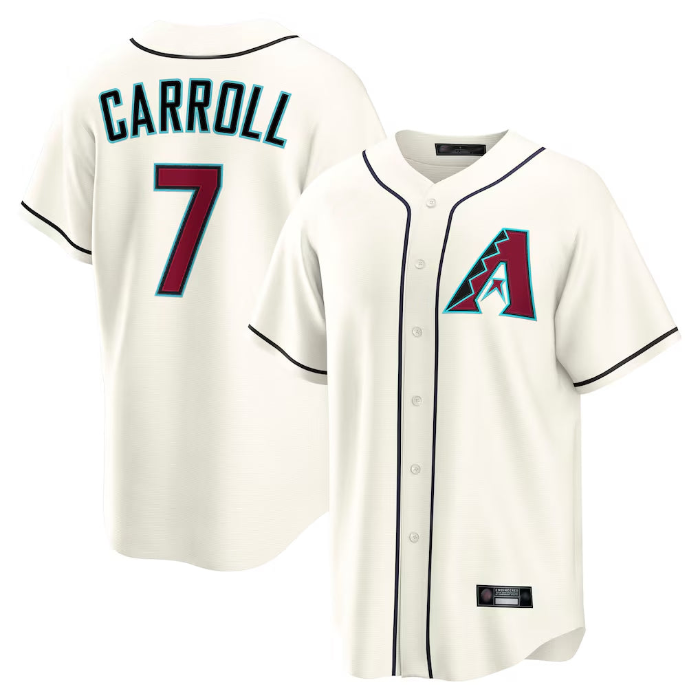 Arizona Diamondbacks #7 Corbin Carroll Player Cream CONTON Home Game Stitched Jerseys