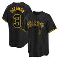 Chicago Cubs #3 Alex Bregman Player Black CONTON Snake Skin City Game Stitched Jerseys