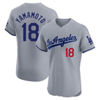 Los Angeles Dodgers #18 Yoshinobu Yamamoto Player Gray CONTON Limited Elite Home Stitched Jerseys