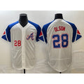 Atlanta Braves #28 Matt Olson Number White CONTON 2023 City Connect Flex Base Stitched Jersey