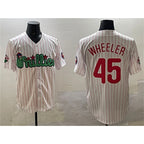 Philadelphia Phillies #45 Zack Wheeler White CONTON Phanatic Cool Base Stitched Jersey
